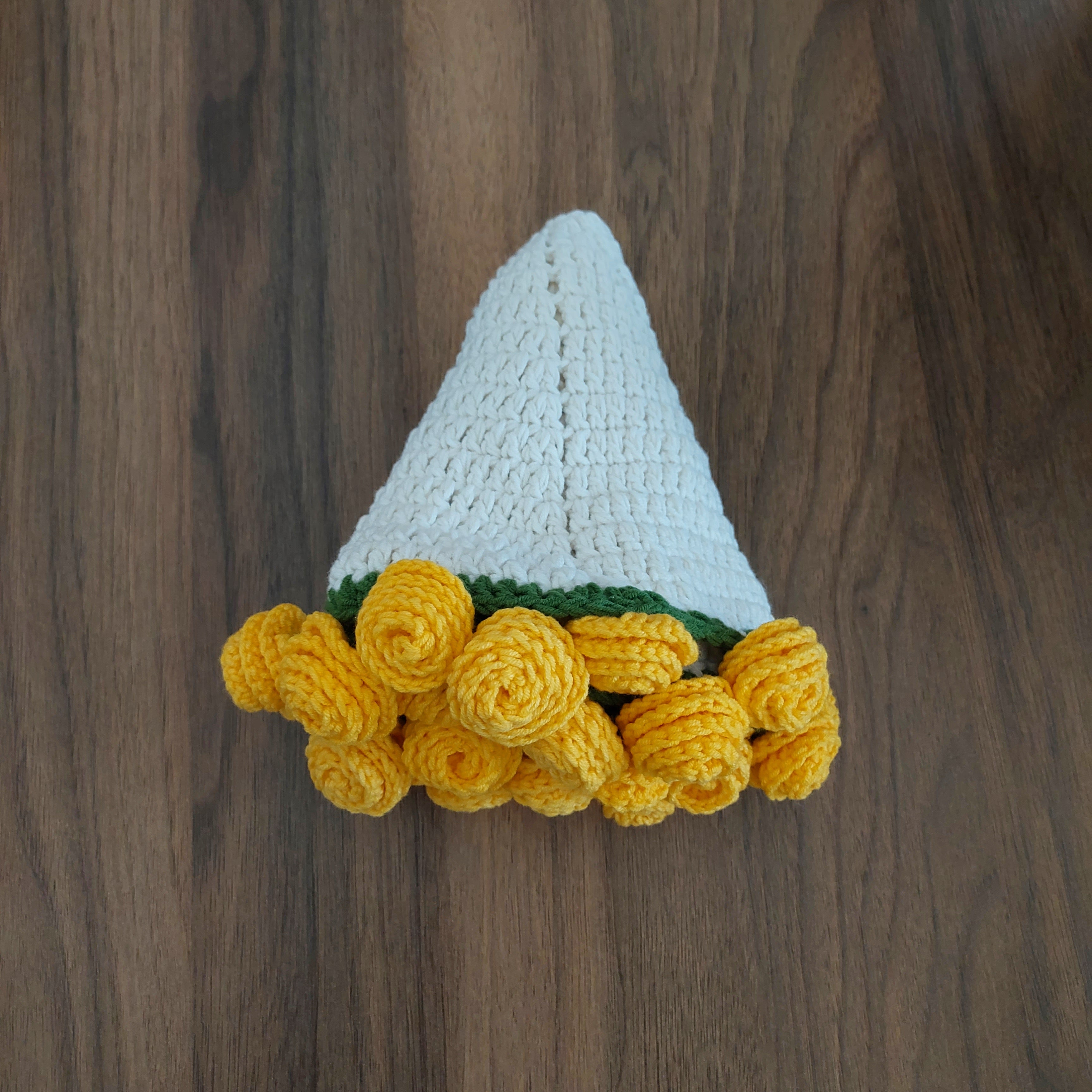 El Yapımı Sarı Gül Buket Battaniye