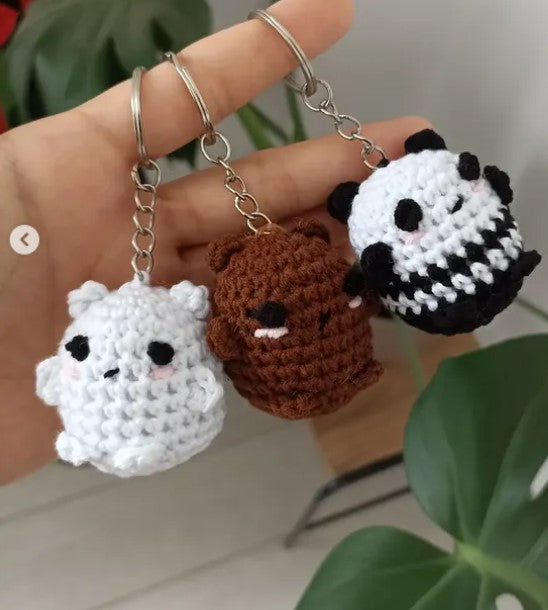 Kafadar Ayılar Amigurumi Anahtarlık Set - We Bare Bears