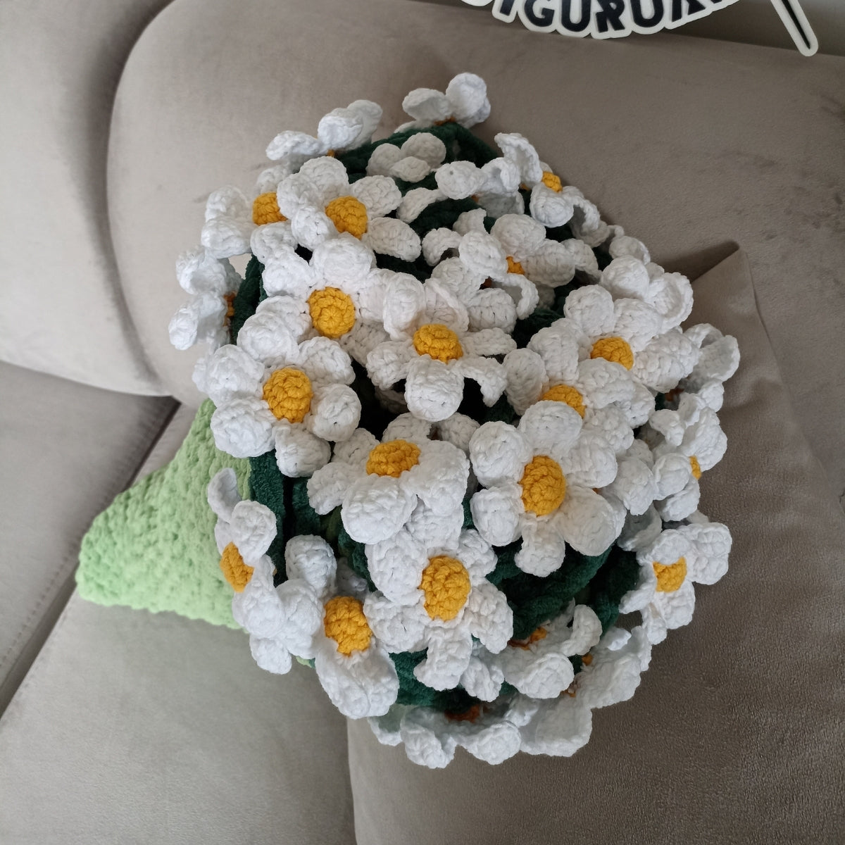 El Yapımı Papatya Kadife Buket Battaniye (80 cm - 100 cm - 120 cm)