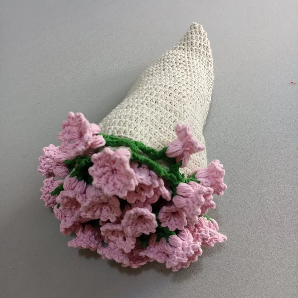 El Yapımı Pembe Lale Buket Battaniye