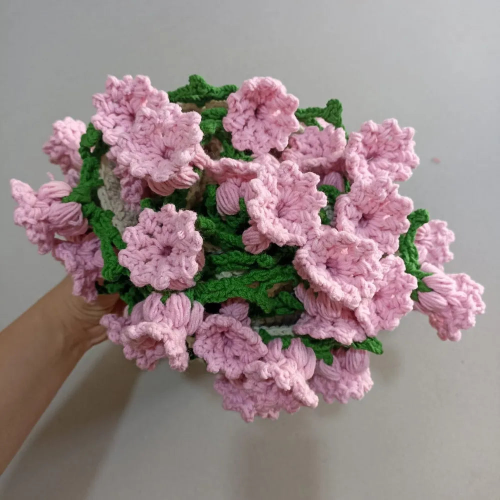 El Yapımı Pembe Lale Buket Battaniye
