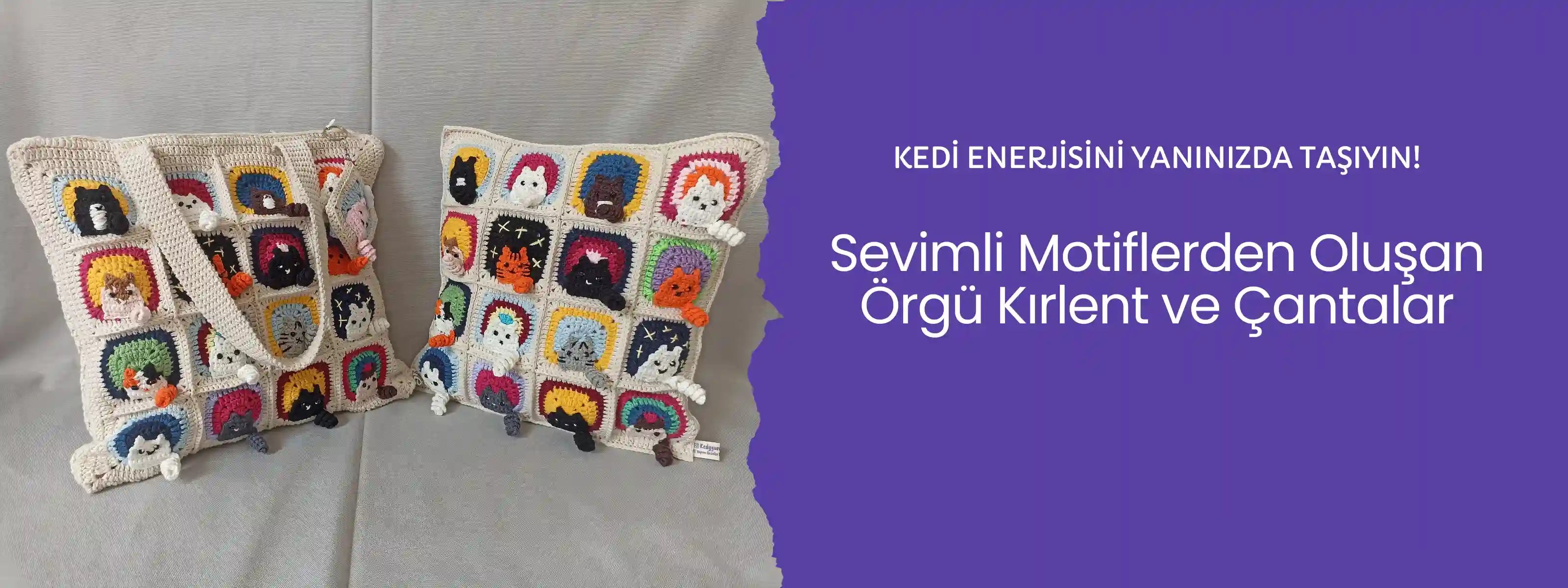 El yapımı örgü kırlent ve çantalar, özgün tasarımlar ve kaliteli malzemelerle şıklığı evinize ve stilinize taşıyın. Kedygurumi El Yapımı Hediyelikler