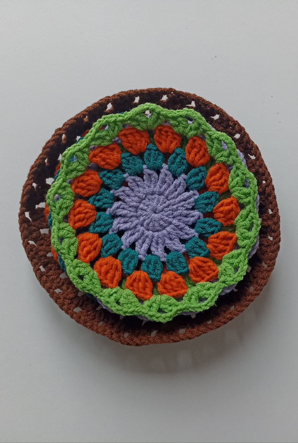 Crochet Mandala Coaster Set, Knitted Coaster