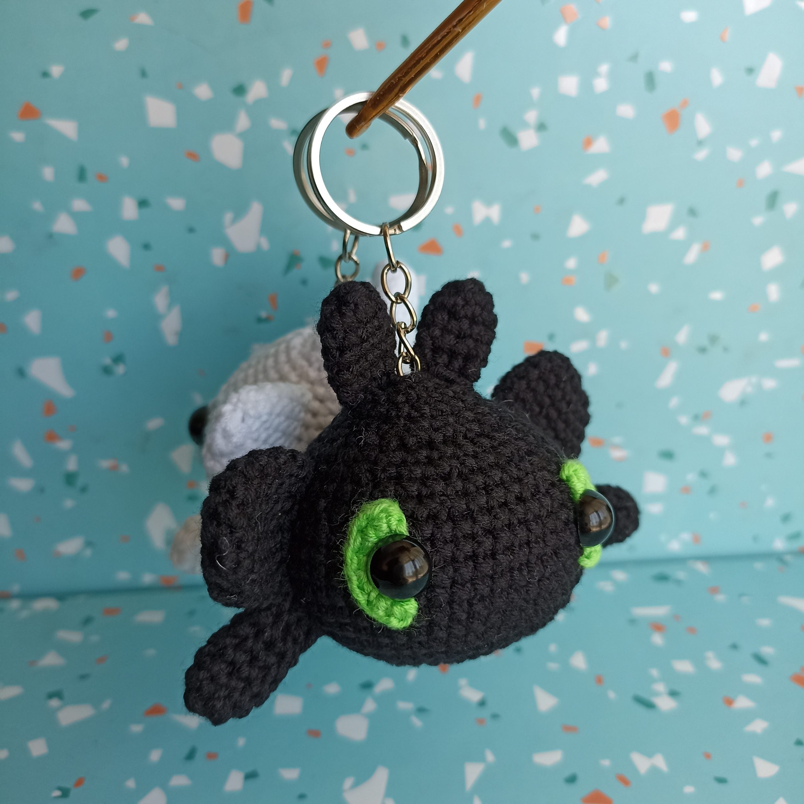 Ejderhanı Nasıl Eğitirsin/Toothless Amigurumi İkili Anahtarlık / Çanta Süsü