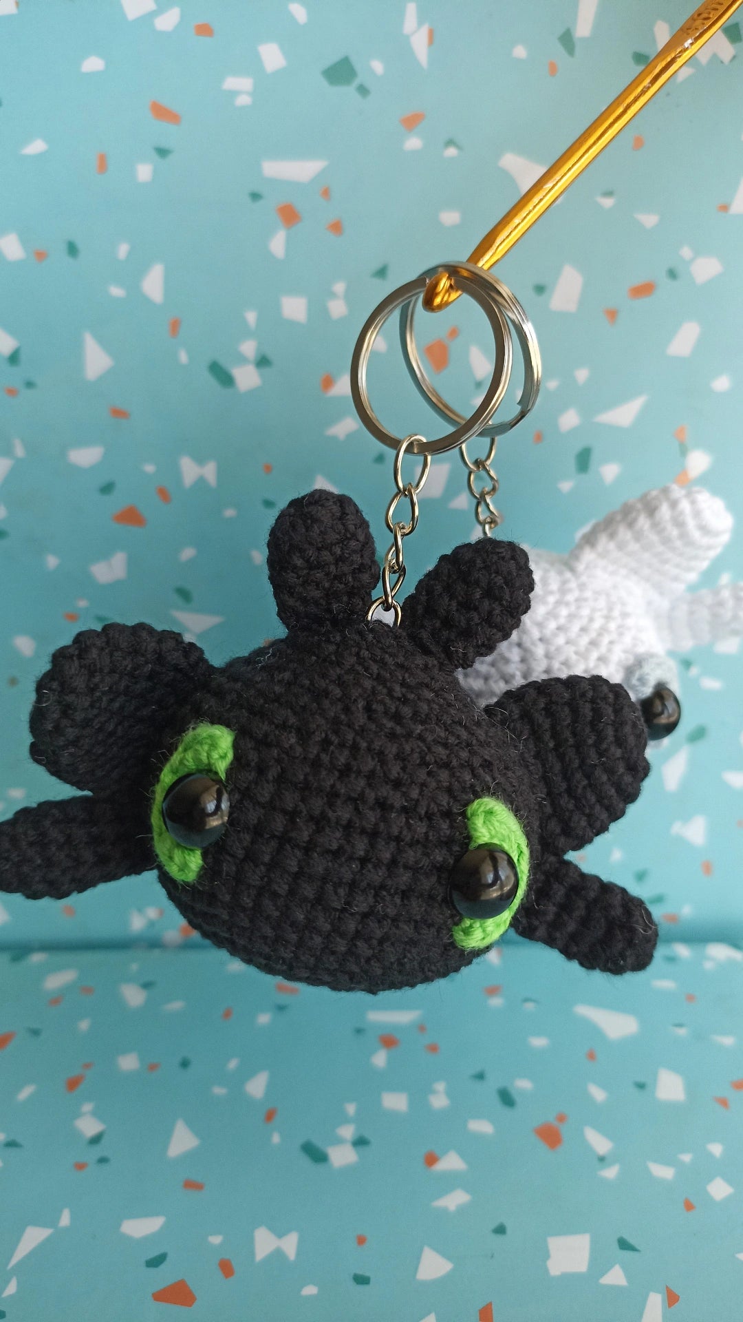 Ejderhanı Nasıl Eğitirsin/Toothless Amigurumi İkili Anahtarlık / Çanta Süsü