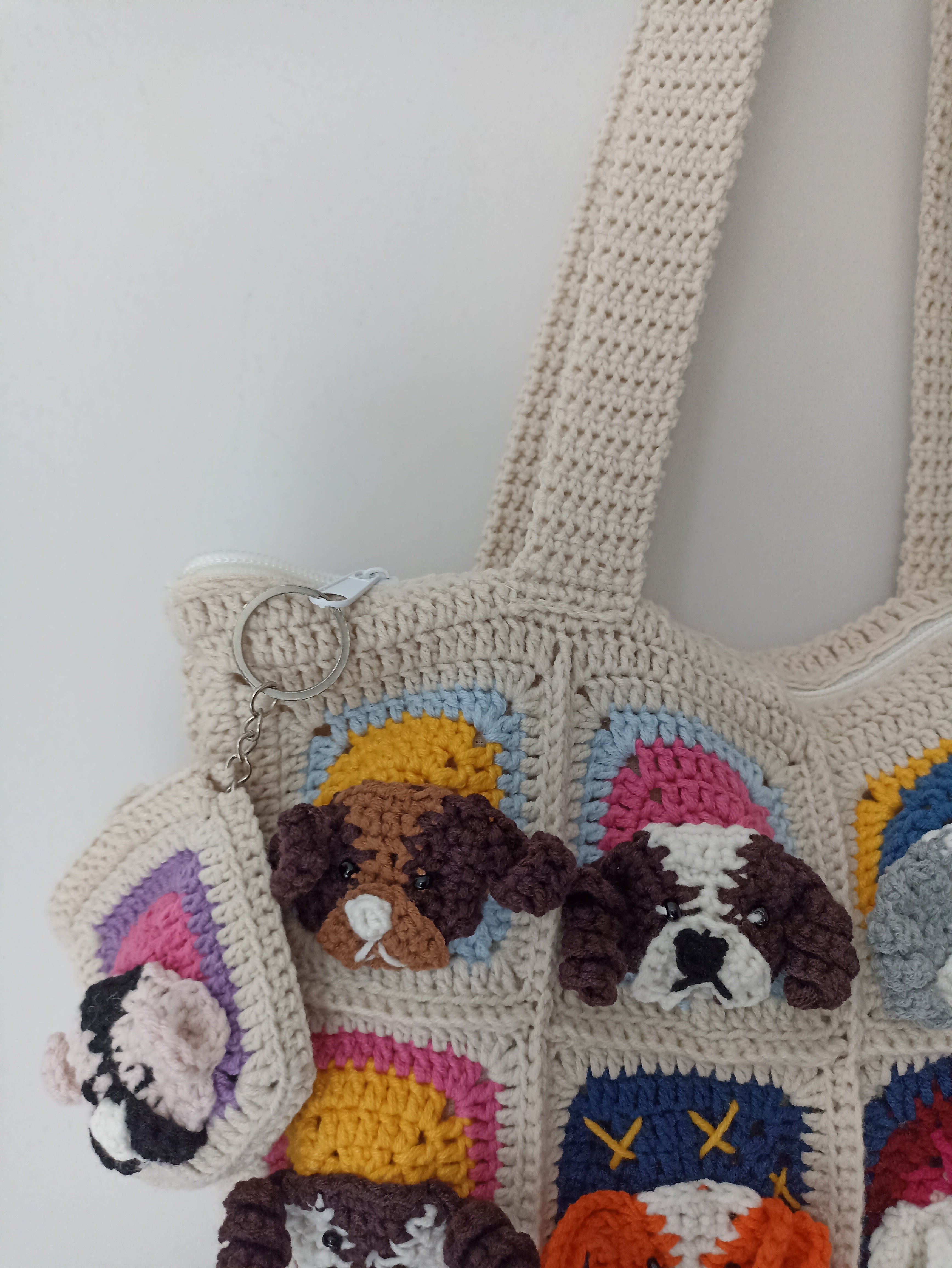 Dog Motif Knitted Bag - Mini Wallet Gift