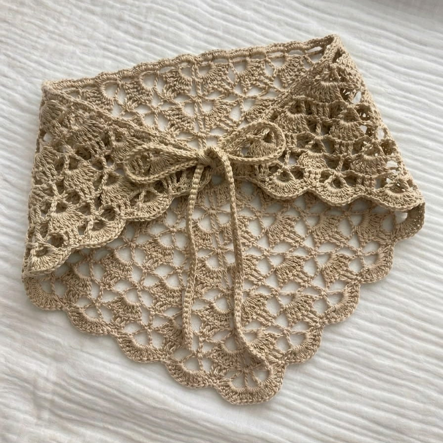 Trend Dantel Bandana / Ekru / Pantolon Kemer Aksesuarı - El Yapımı Trend Şıklık