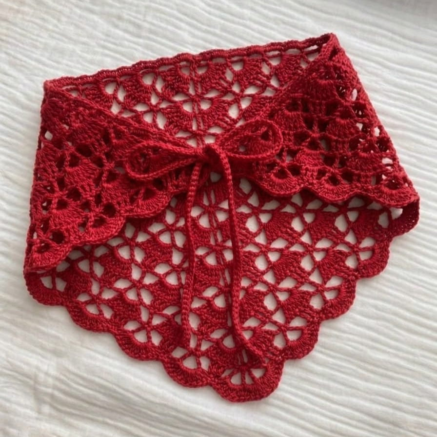 Trend Dantel Bandana / Kırmızı / Pantolon Kemer Aksesuarı - El Yapımı Trend Şıklık