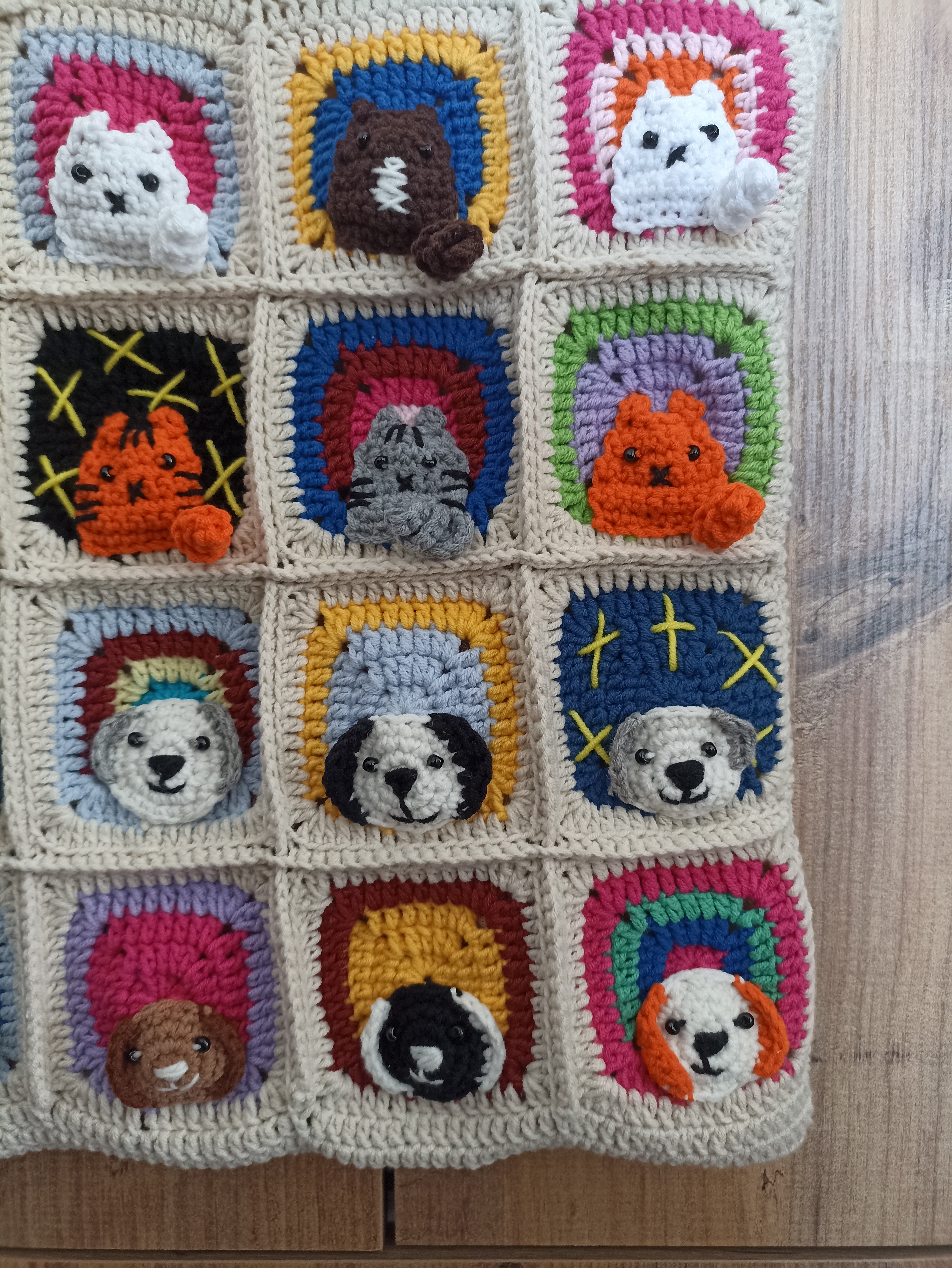 Kedi & Köpek Mix Motifli Örgü Çanta - Mini Cüzdan Hediyeli
