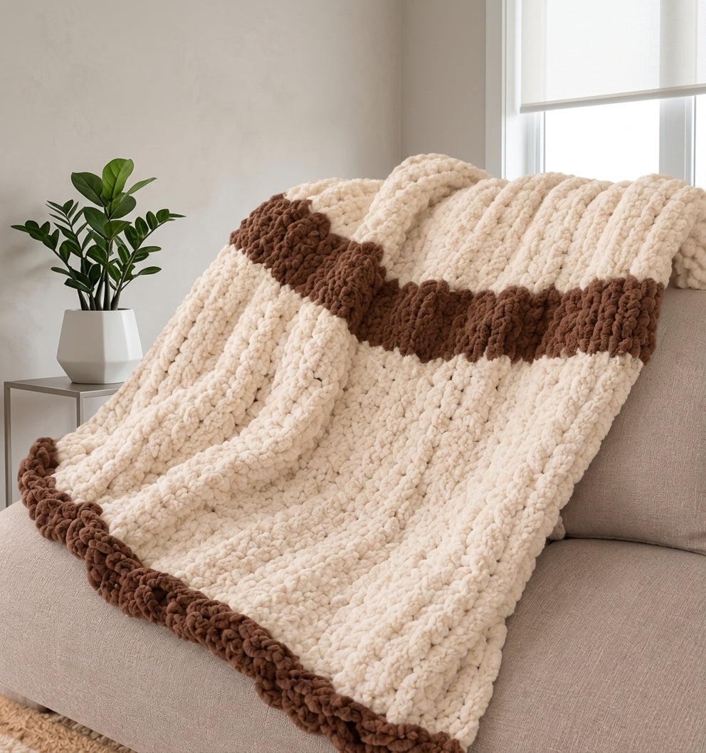 El Yapımı Dev Kupa Formlu Örgü Battaniye - 80x100 cm Kahve Konsepti Dekoratif Örtü - Ön Sipariş