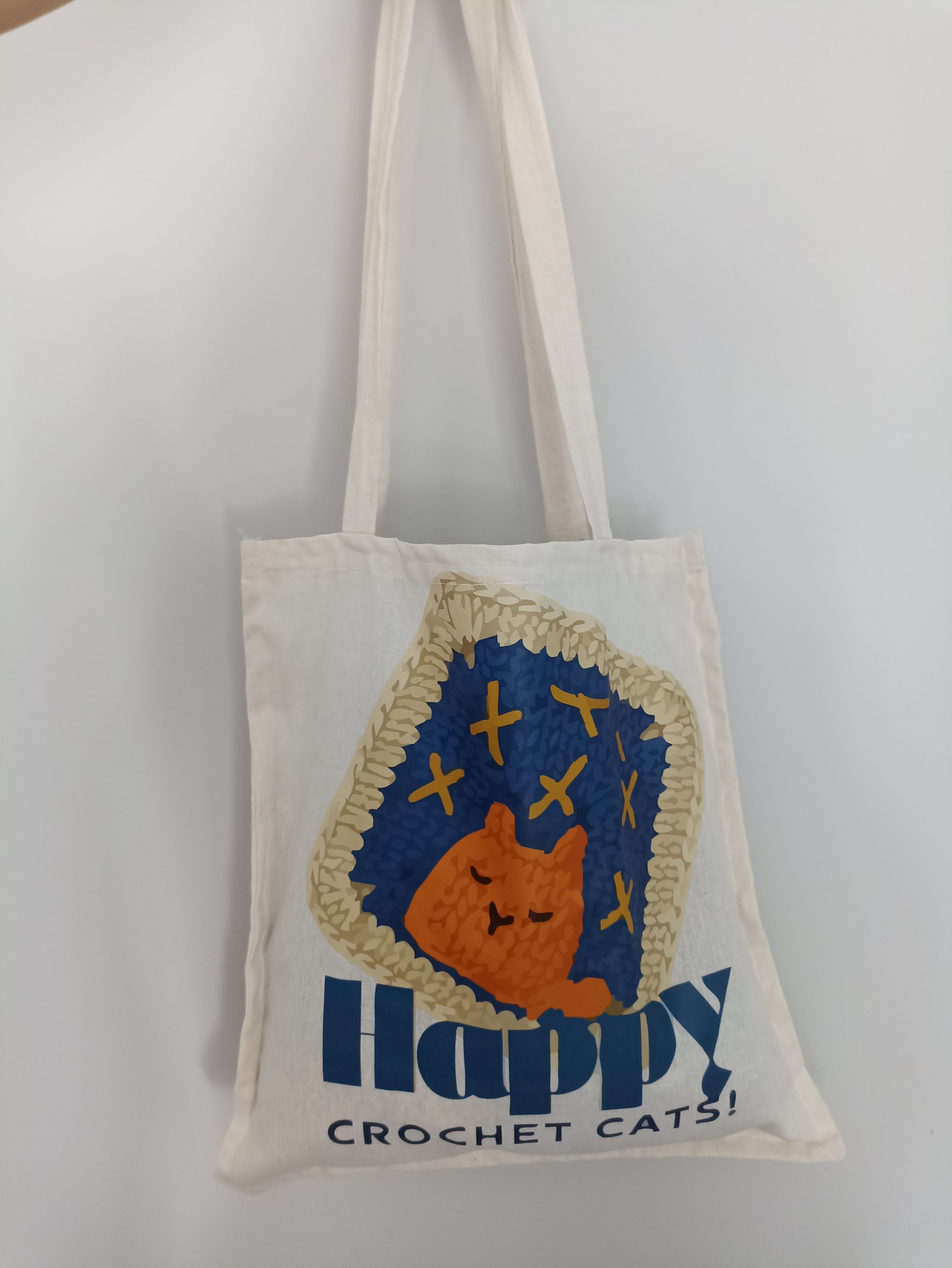 Happy Crochet Cats Bez Çanta – Kedisever ve Örgü Tutkunları İçin Özel Tasarım