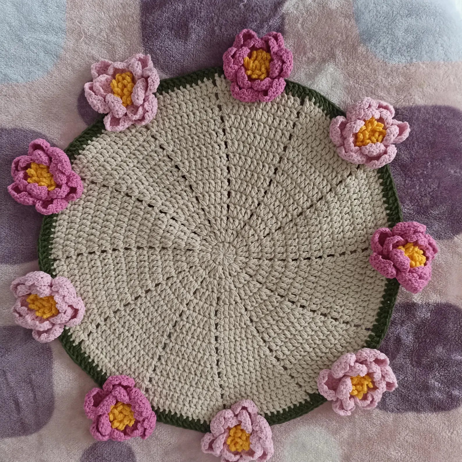 El Yapımı Pembe Tonlu Şakayık Buket Battaniye - 40 cm/80 cm