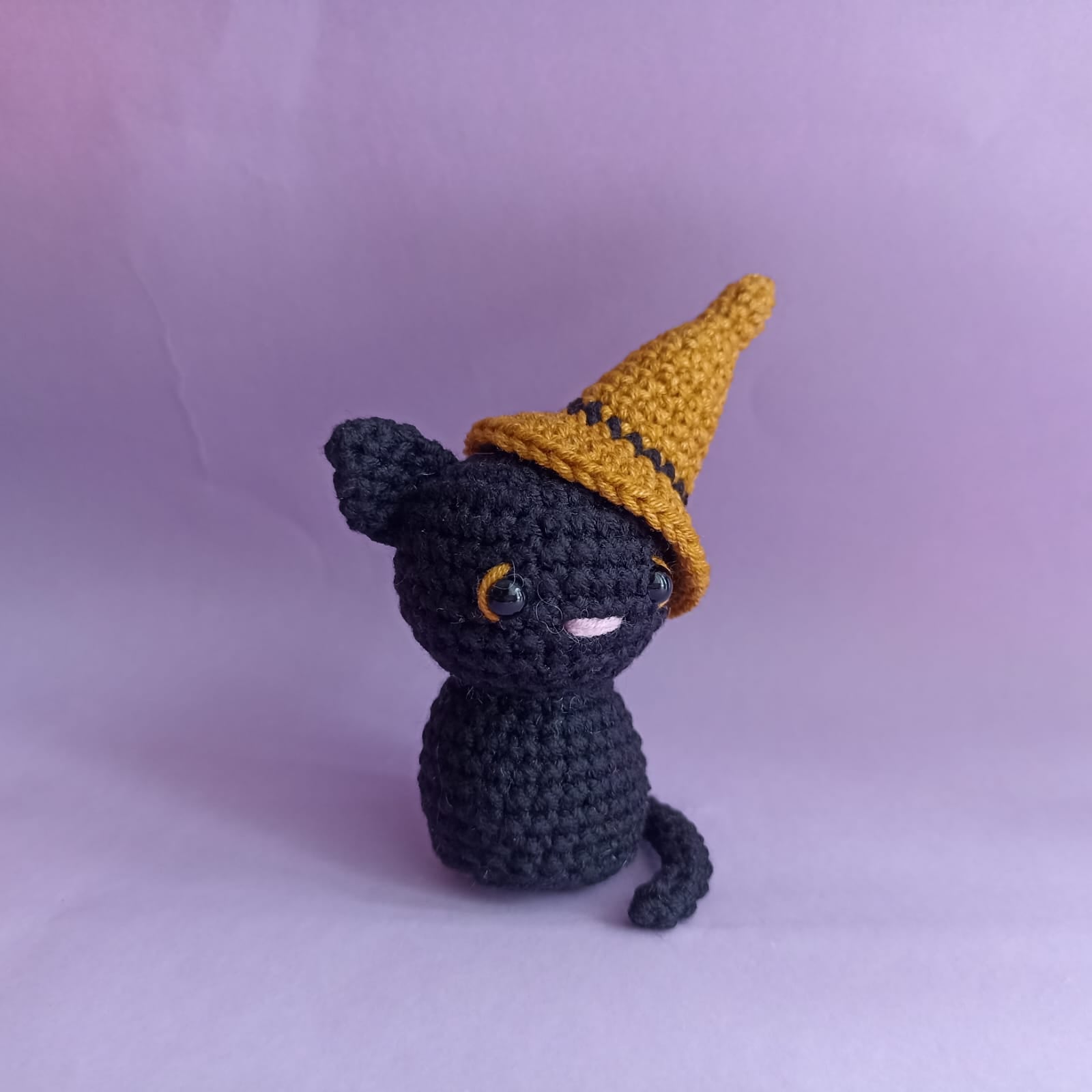 Cadı Şapkalı Kedi Amigurumi Anahtarlık, Kedi Çanta Charm, Kedili Anahtarlık