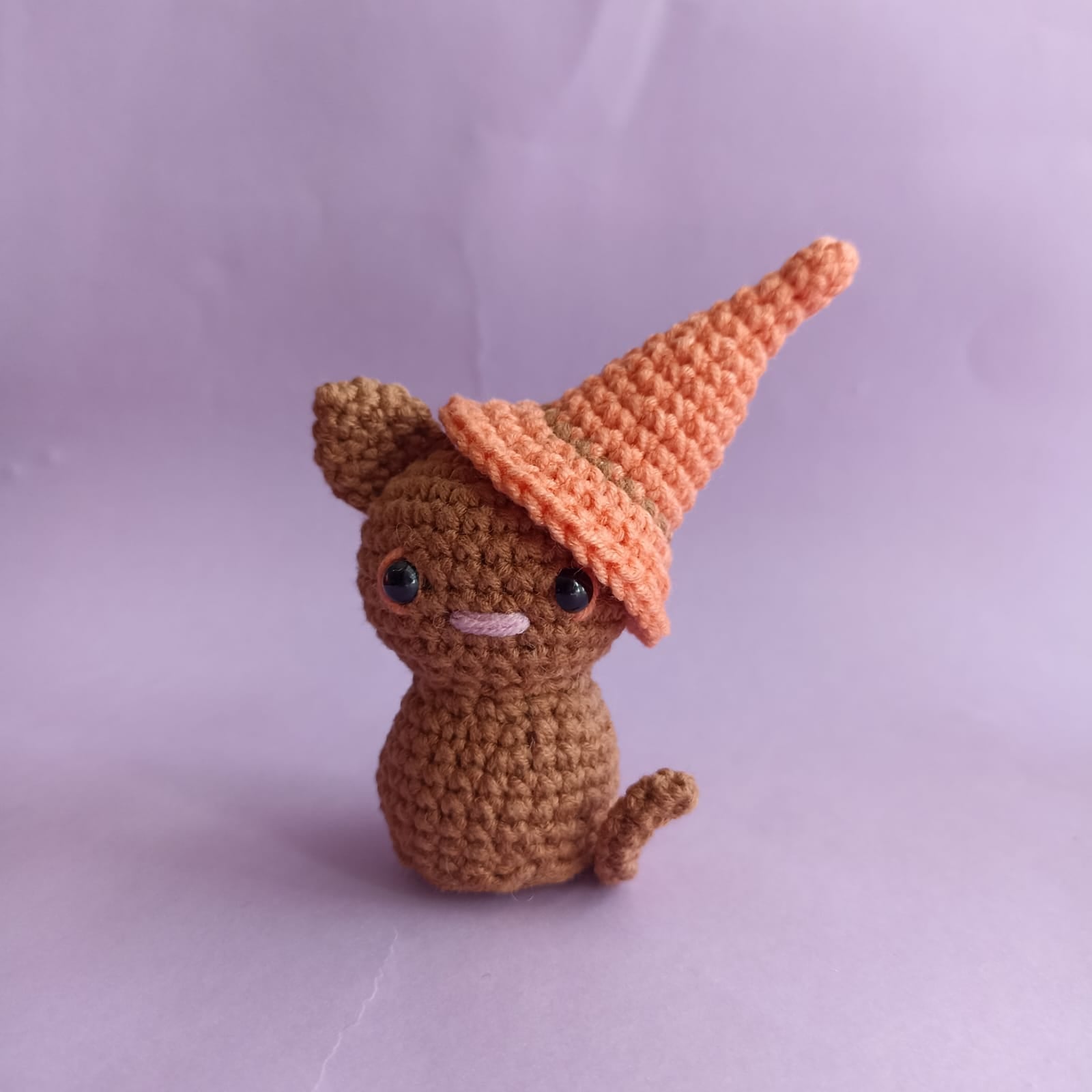 Cadı Şapkalı Kedi Amigurumi Anahtarlık, Kedi Çanta Charm, Kedili Anahtarlık