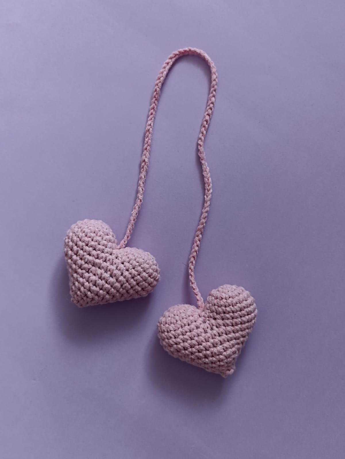 Heart Amigurumi Rearview Mirror Ornament - Knitted Car Ornament