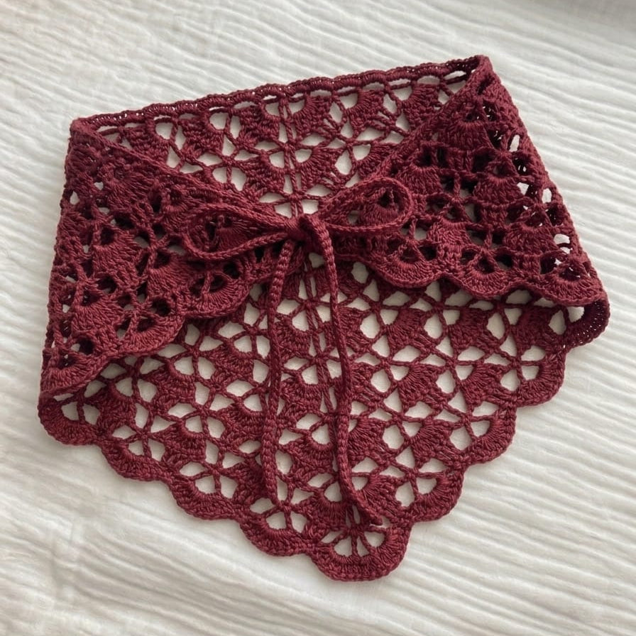 Trend Dantel Bandana / Bordo / Pantolon Kemer Aksesuarı - El Yapımı Trend Şıklık