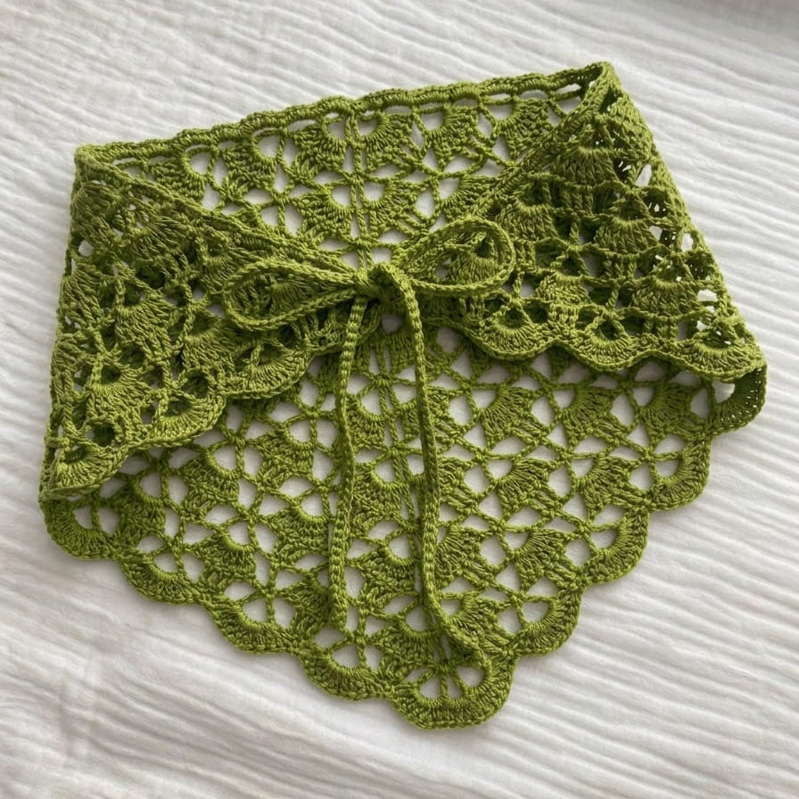 Trend Dantel Bandana / Fıstık Yeşili / Pantolon Kemer Aksesuarı - El Yapımı Trend Şıklık