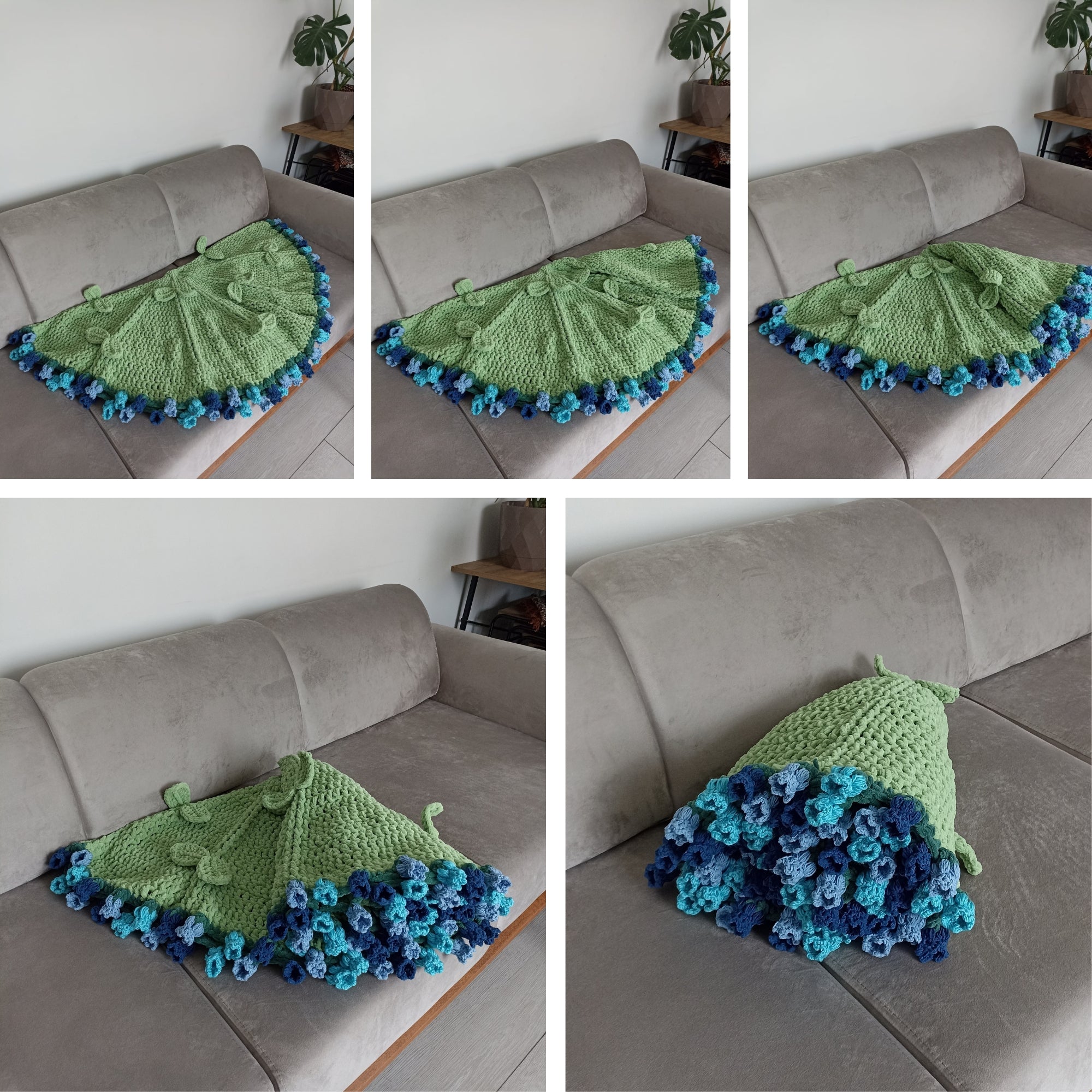 Handmade Crochet Daisy Bouquet Blanket (80 cm - 100 cm - 120 cm)