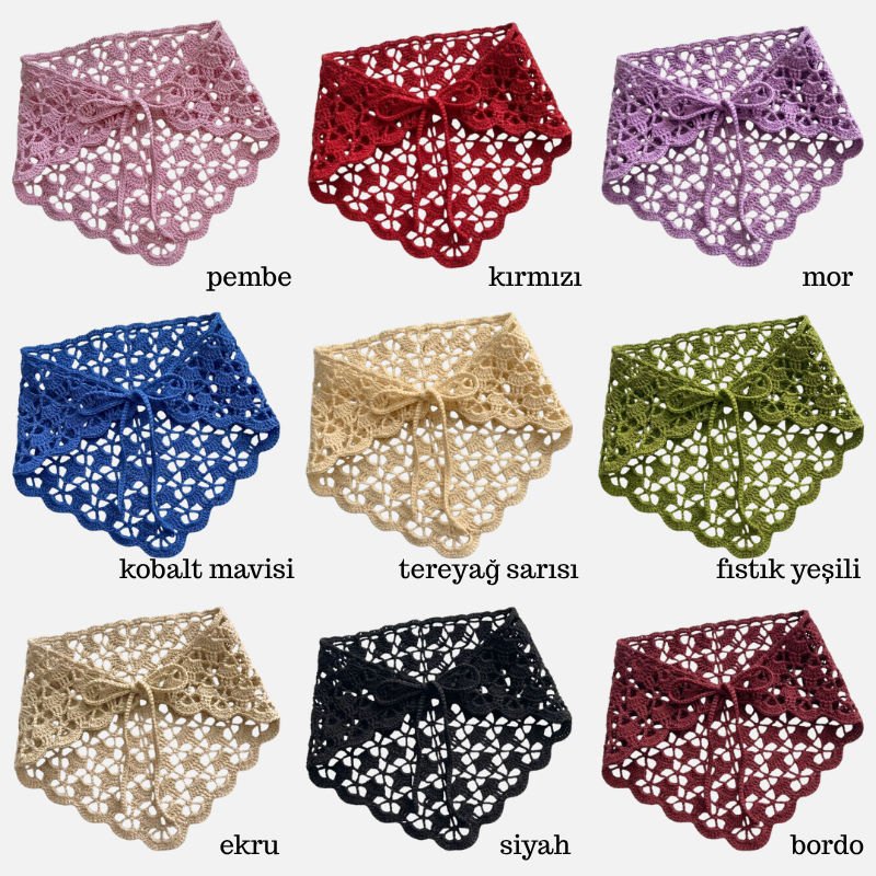 Trend Dantel Bandana / Pembe / Pantolon Kemer Aksesuarı - El Yapımı Trend Şıklık