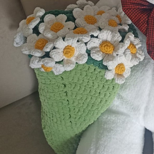 Handmade Crochet Daisy Bouquet Blanket (80 cm - 100 cm - 120 cm)