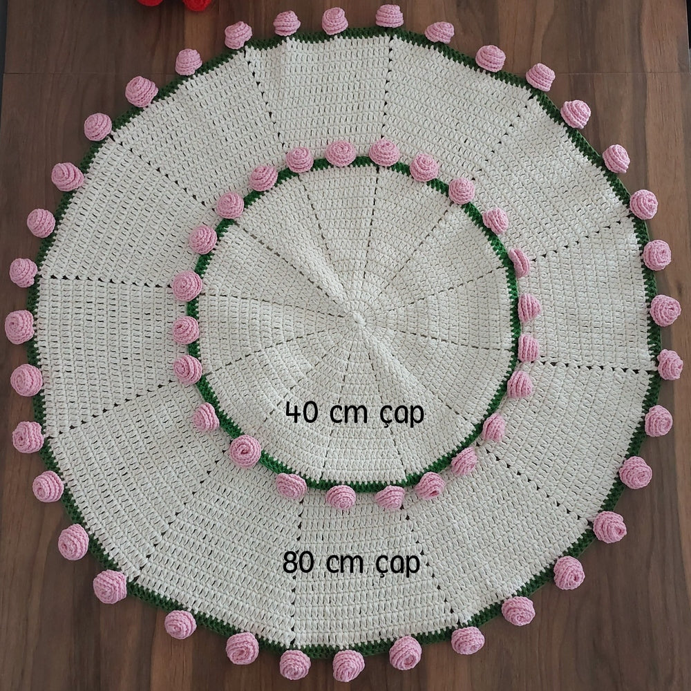 El Yapımı Pembe Gül Buket Battaniye