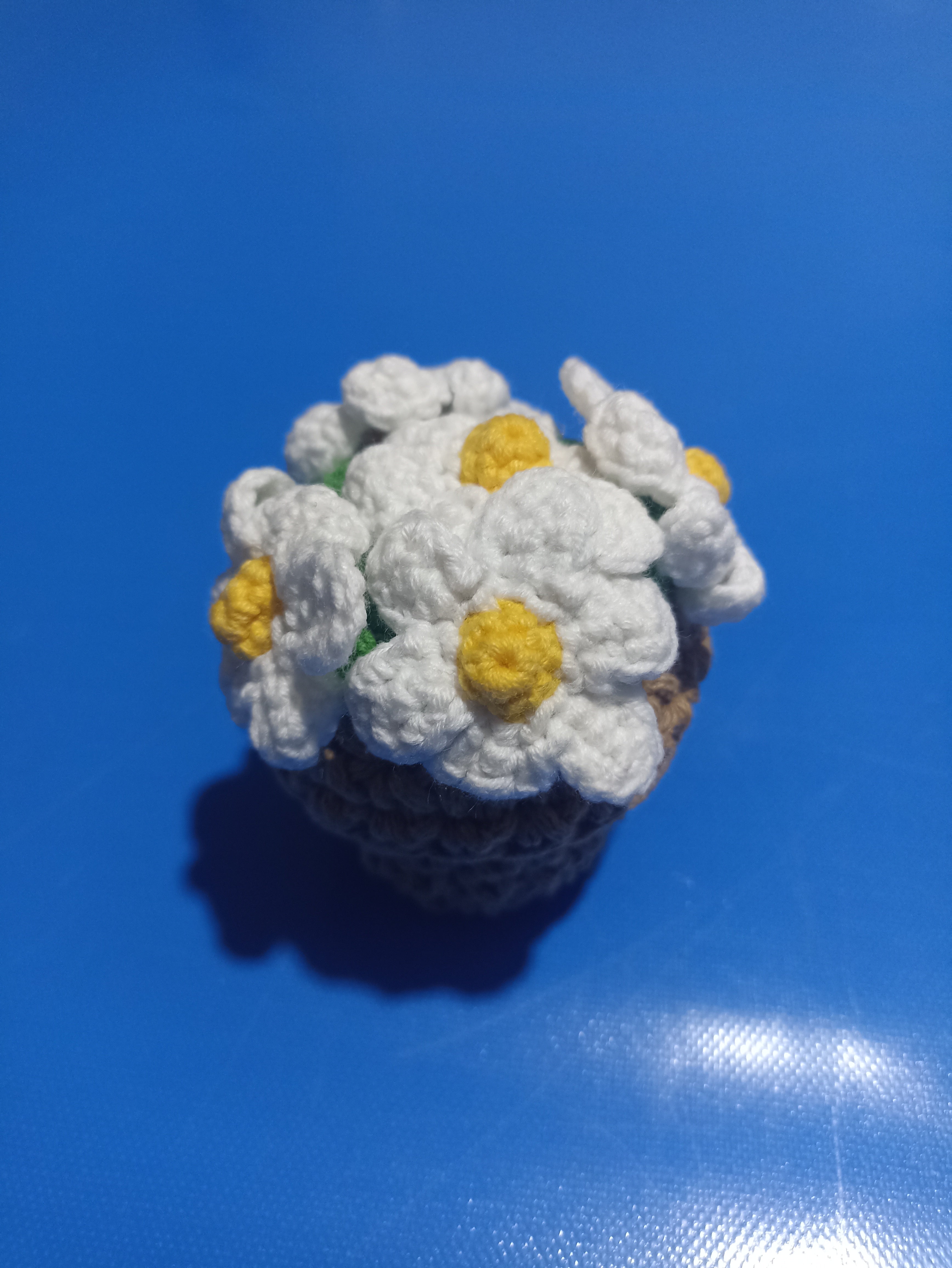 Çiçek Buketi Örgü Bardak Altlığı Seti - El Örgüsü Buketler - Gül Buketi, Papatya Buketi, Lale Buketi