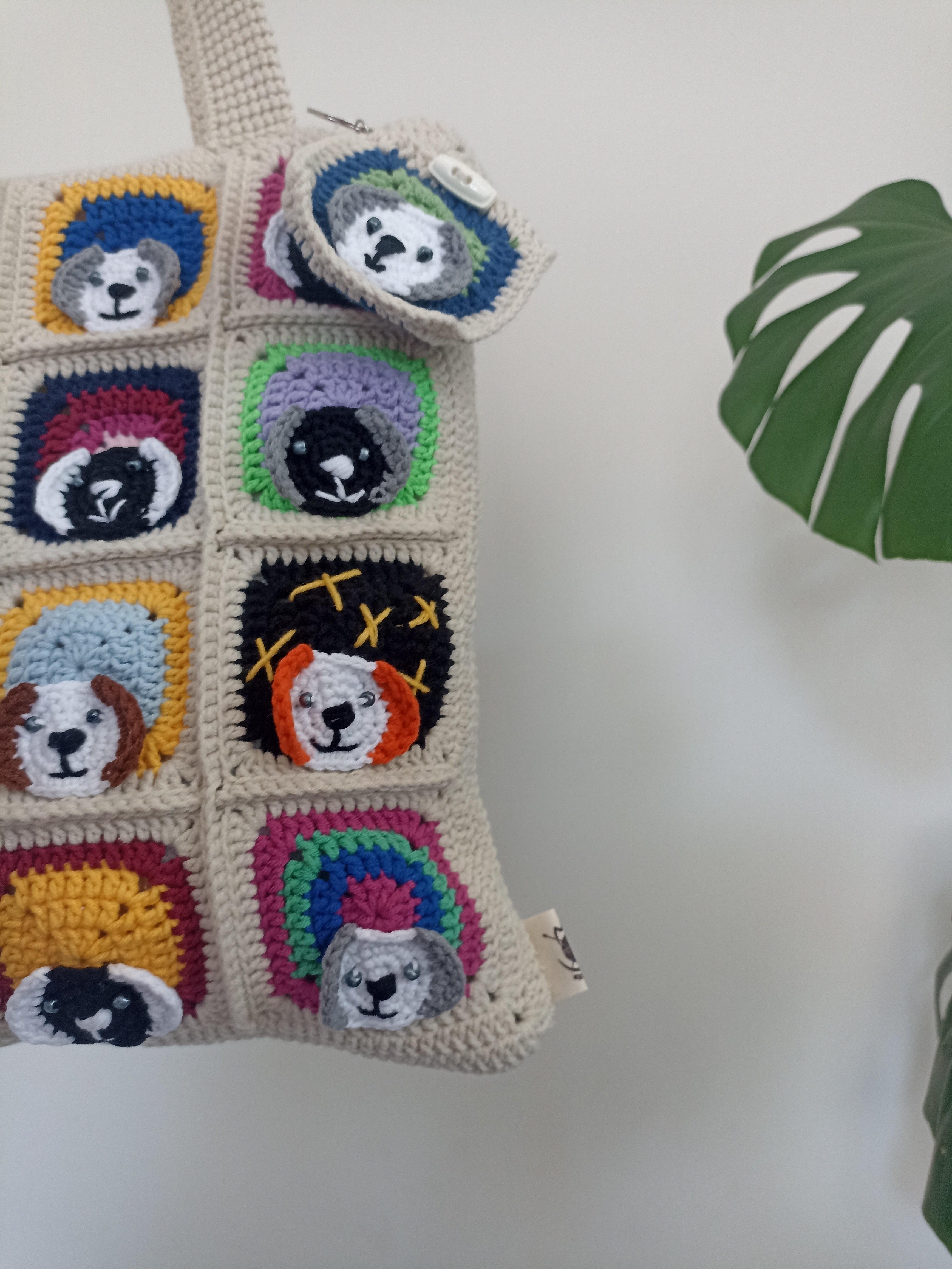 Dog Motif Crochet Bag - Mini Wallet Gift