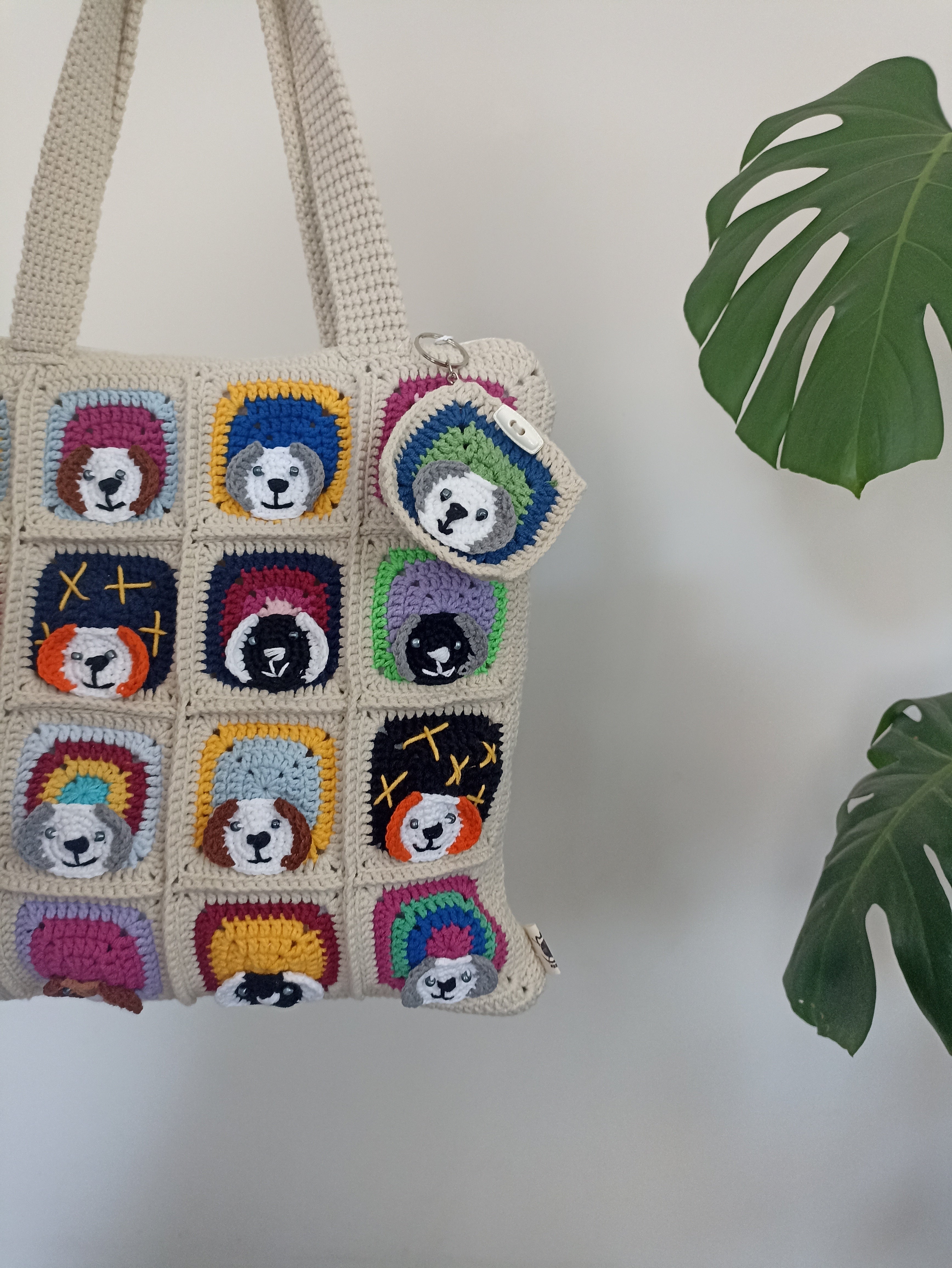 Dog Motif Crochet Bag - Mini Wallet Gift