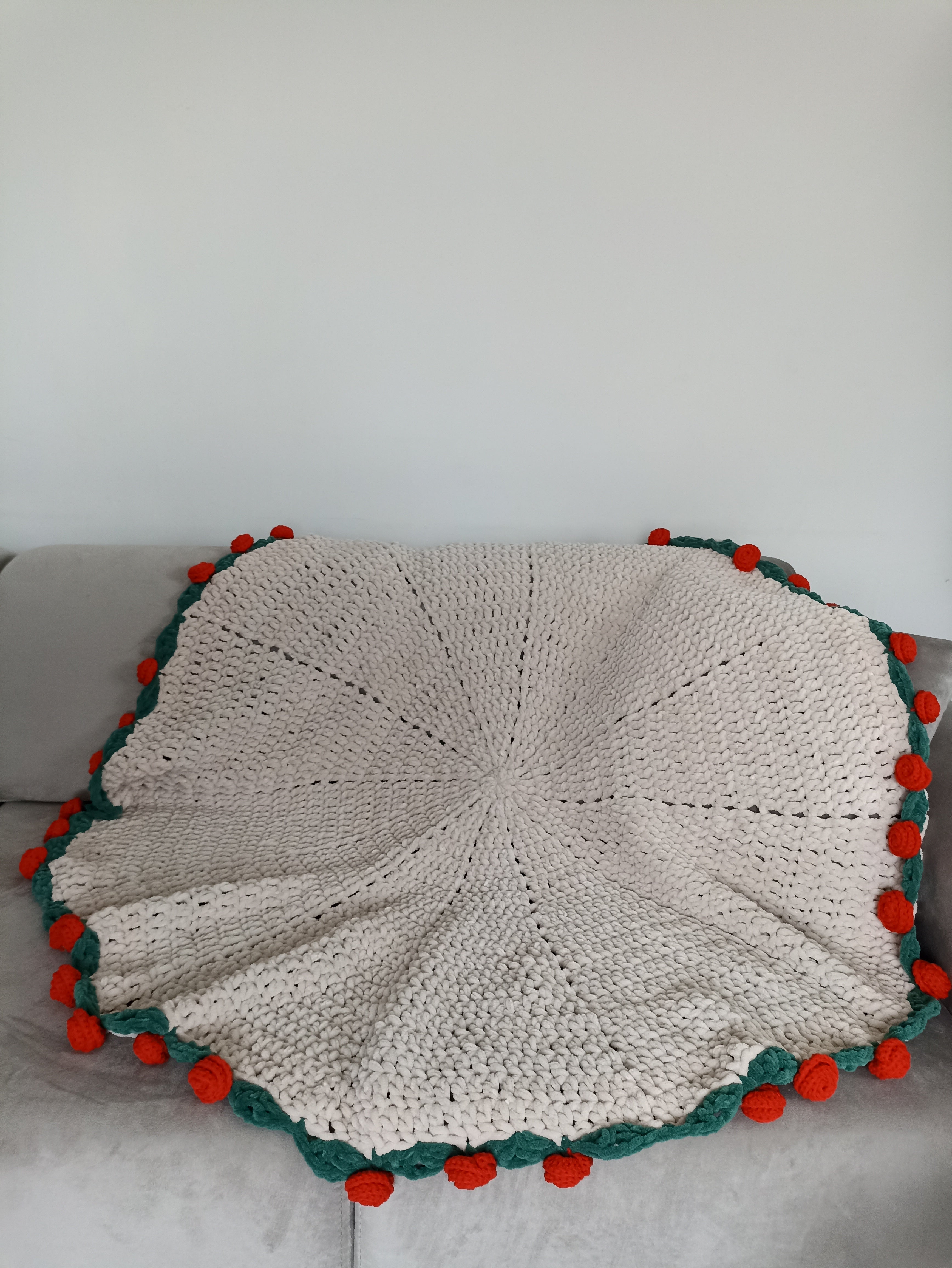 El Yapımı Kırmızı Gül Kadife Buket Battaniye (80 cm - 100 cm - 120 cm)