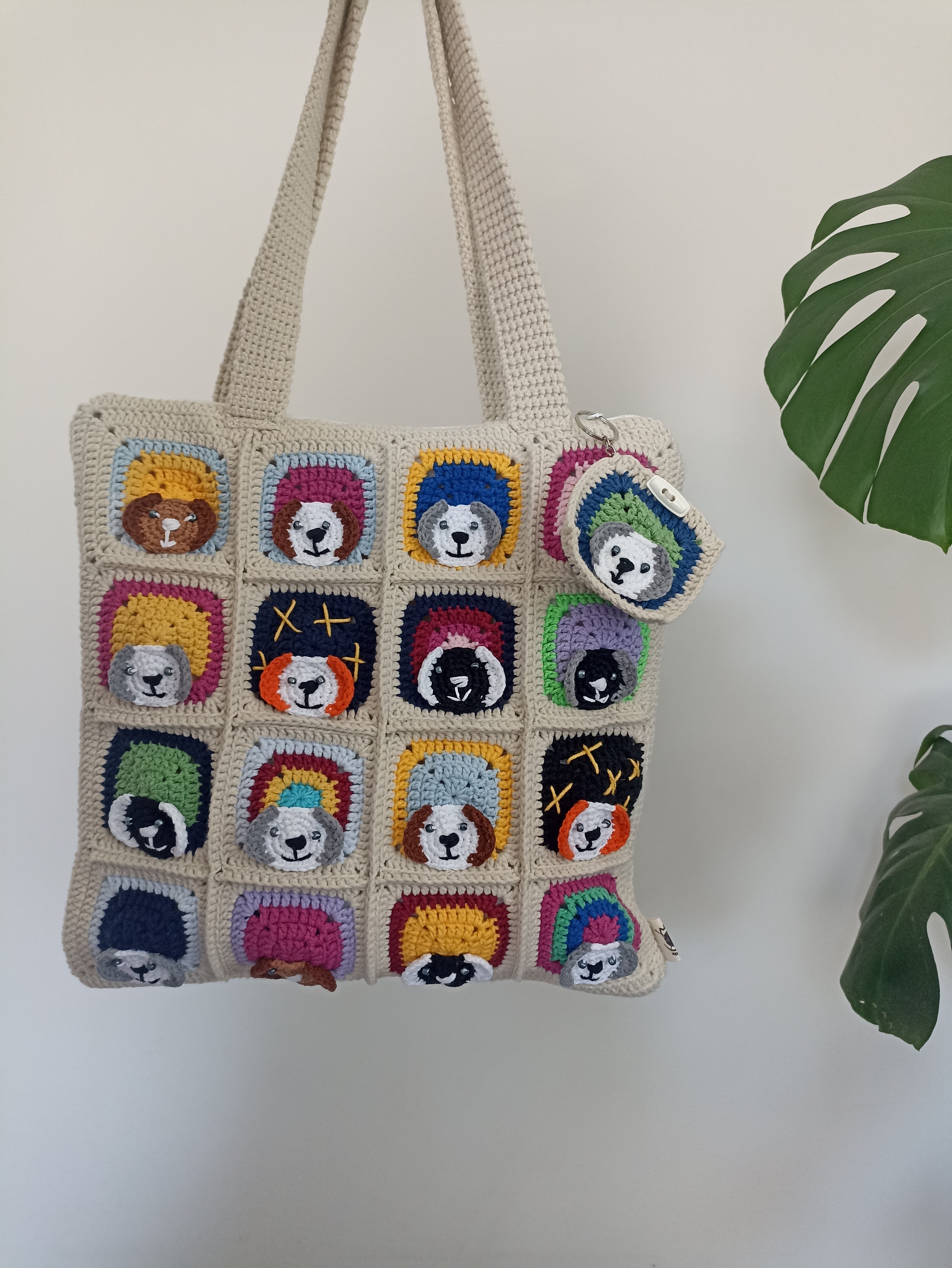 Dog Motif Crochet Bag - Mini Wallet Gift
